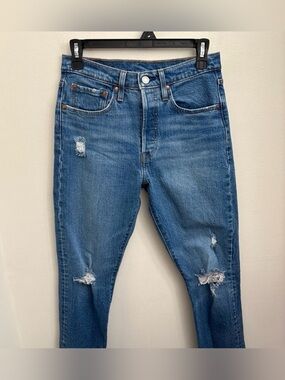 Levi's Blue Distressed 501 Skinny Denim Jeans